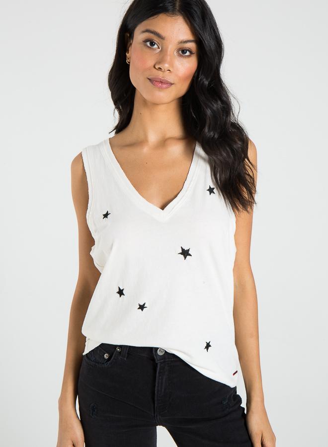 PHILANTHROPY- Lola Vneck Star Embroidery Cloud