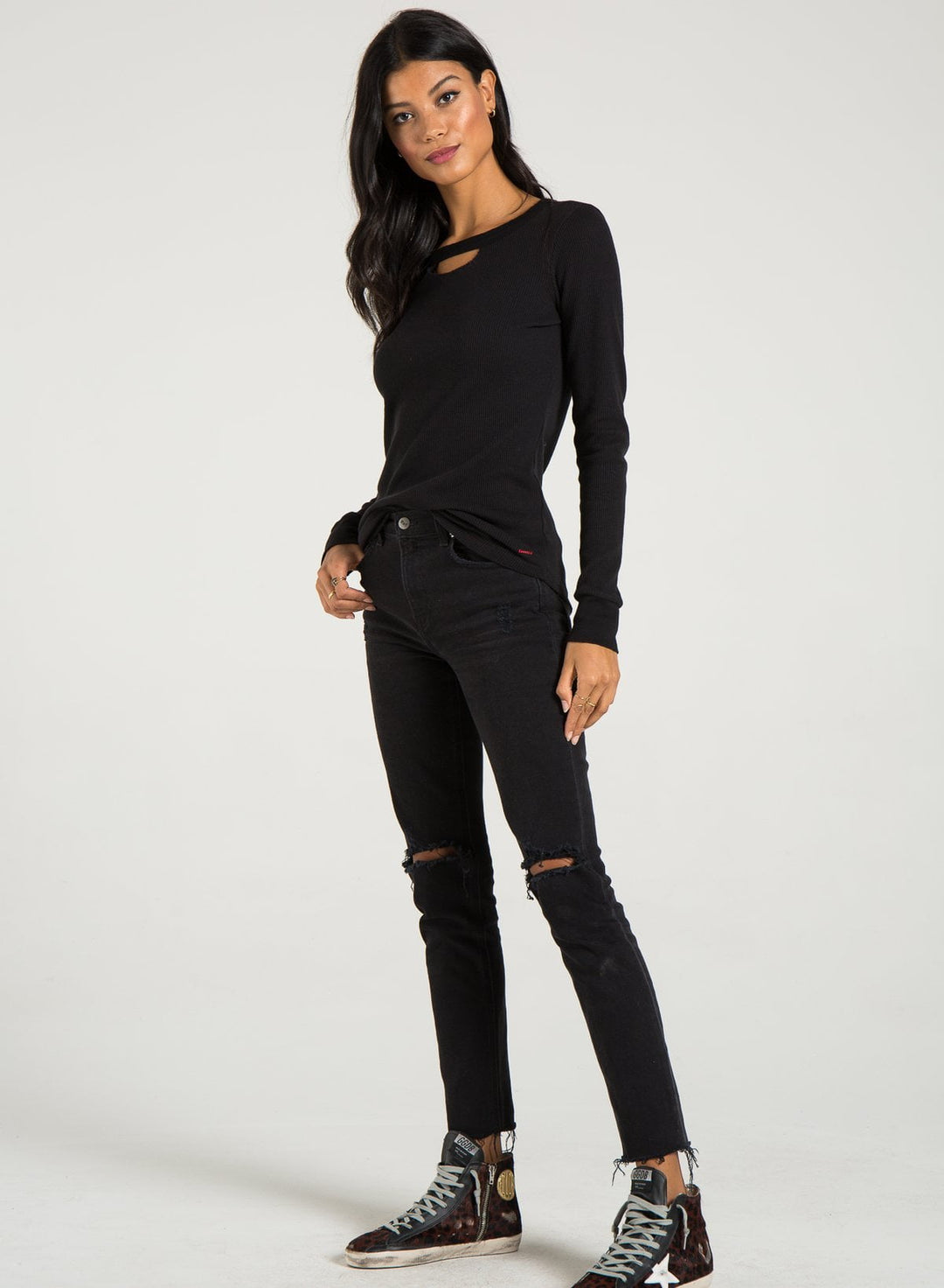 PHILANTHROPY- Dash-Long Sleeve Black Cat