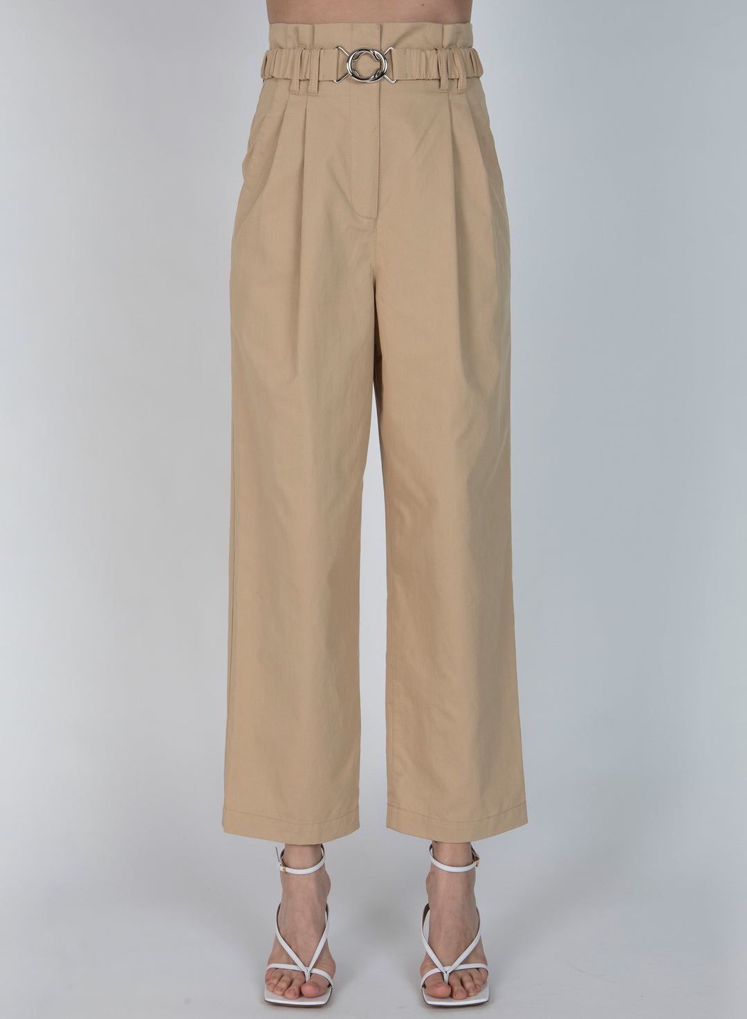 Derek Lam 10 Crosby - Atto Belted Paperbag Pant in Khaki