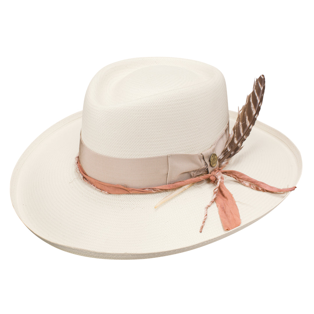 Blond Genius x Stetson - Kings Row Hat (Peach Band) in Natural