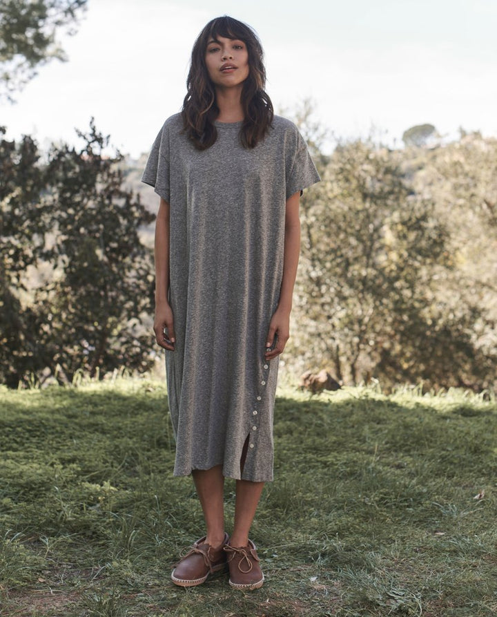 The Great - The Button Side Dress Heather Grey