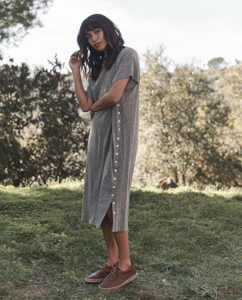 The Great - The Button Side Dress Heather Grey