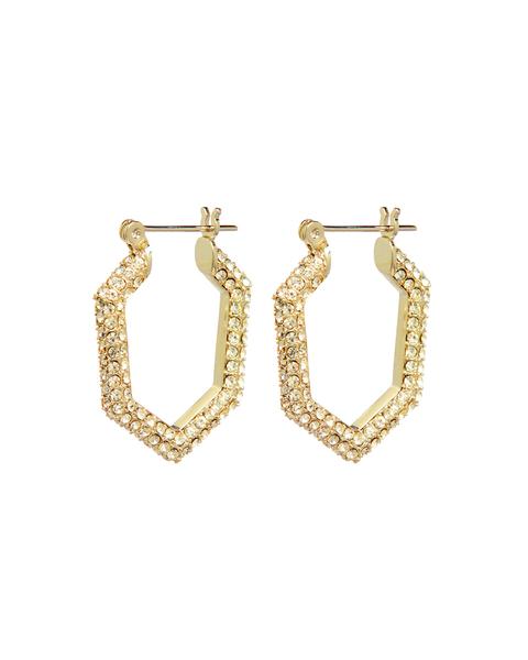 LUV AJ - The Pave V Hoops in Gold