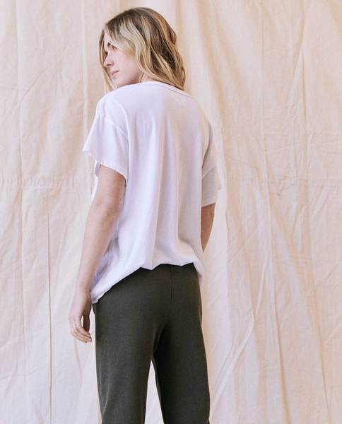 THE GREAT - The U-Neck Tee in True White