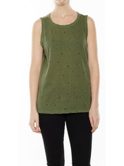 Current/Elliott The Muscle Tee Army Green Falling at Blond Genius - 2