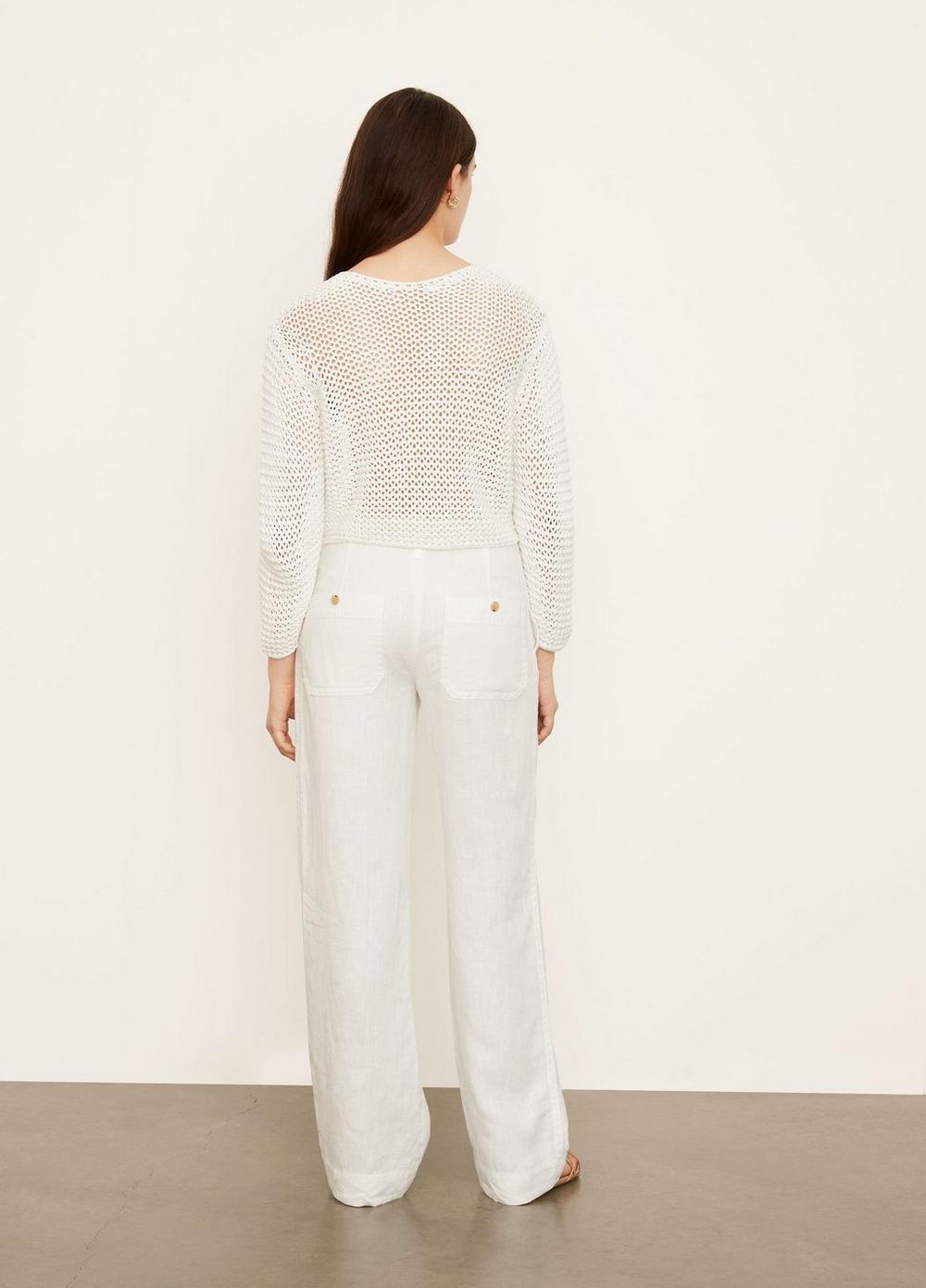 Vince - Tie Front Pull on Pant in Optic White