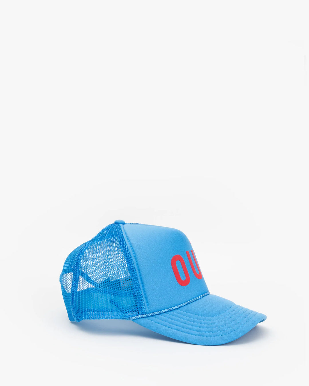 Clare V. - Trucker Hat in Blue with Poppy Oui