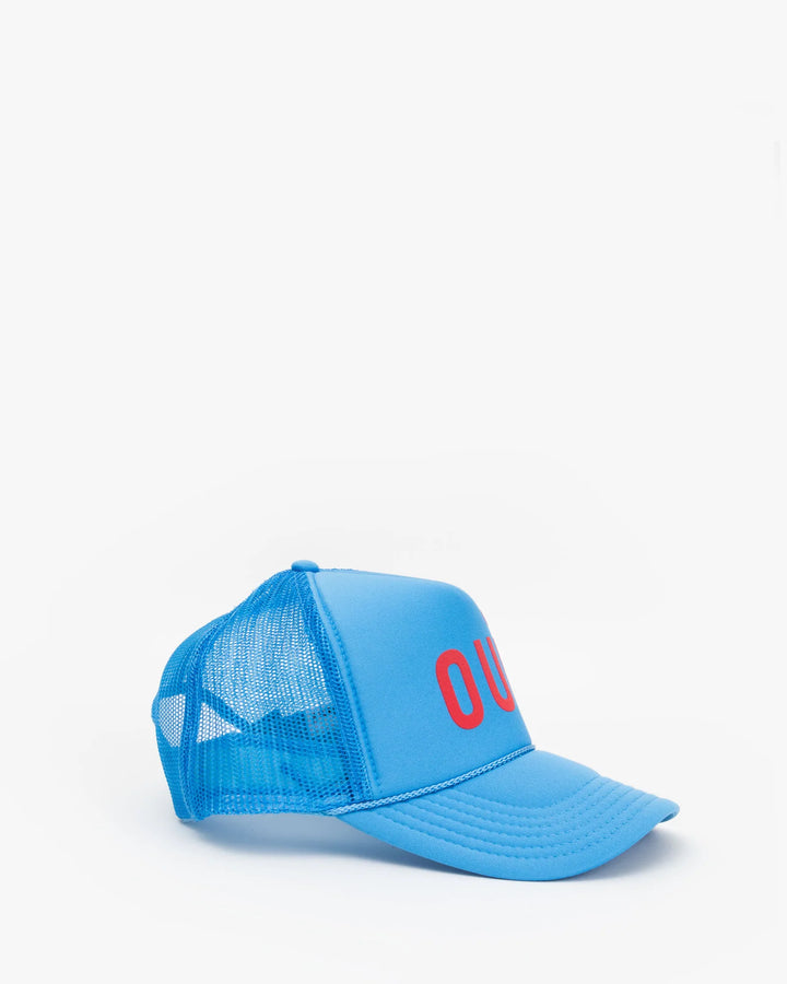 Clare V. - Trucker Hat in Blue with Poppy Oui