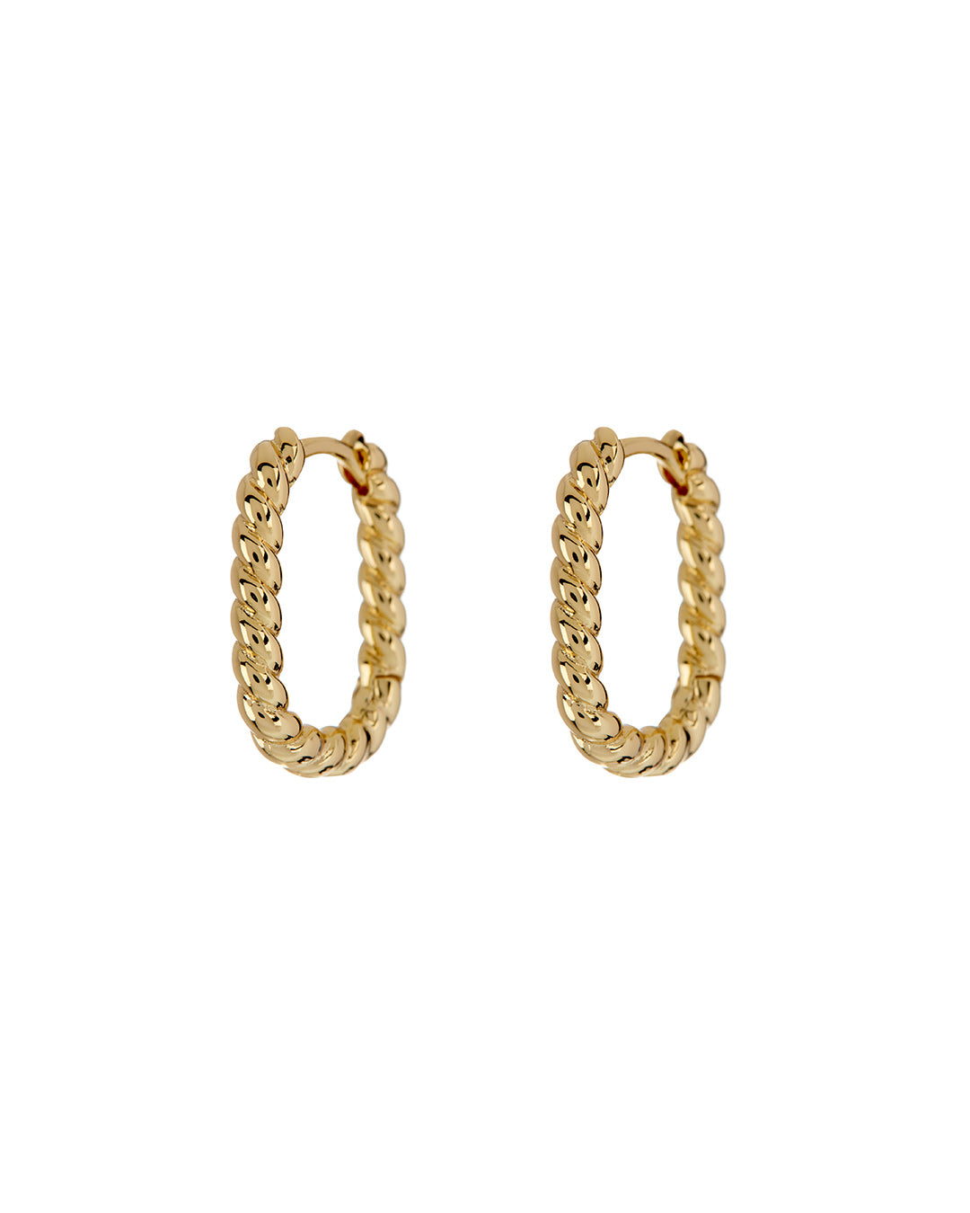 LUV AJ - Twisted Rope Huggies in Gold
