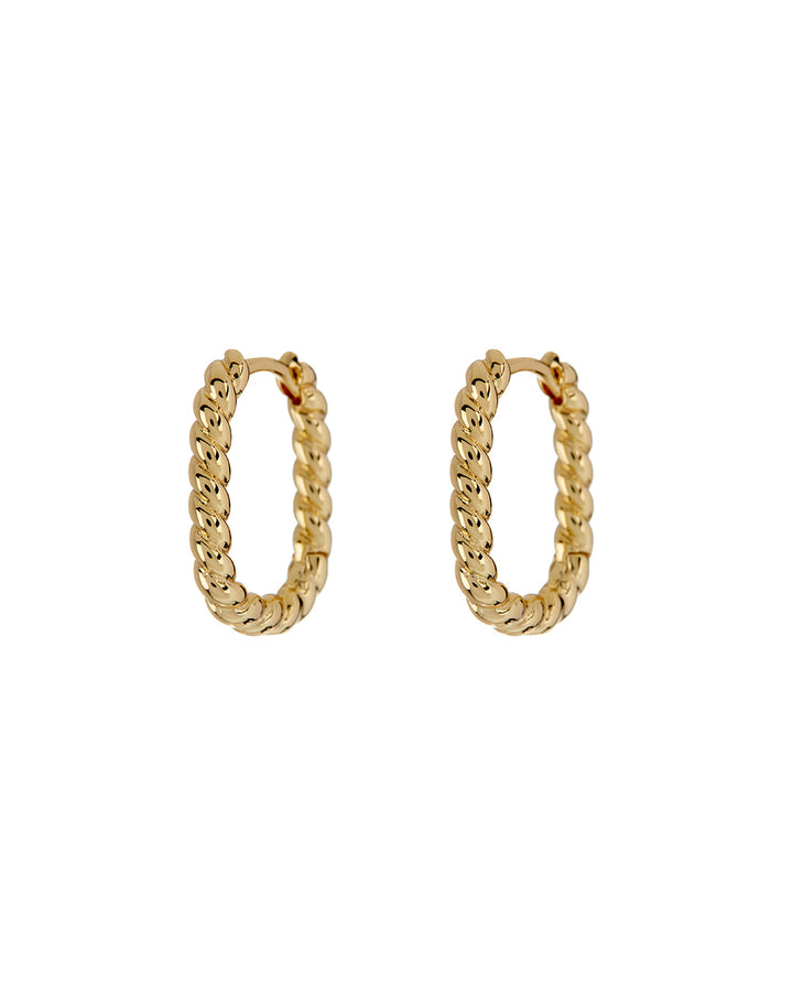 LUV AJ - Twisted Rope Huggies in Gold