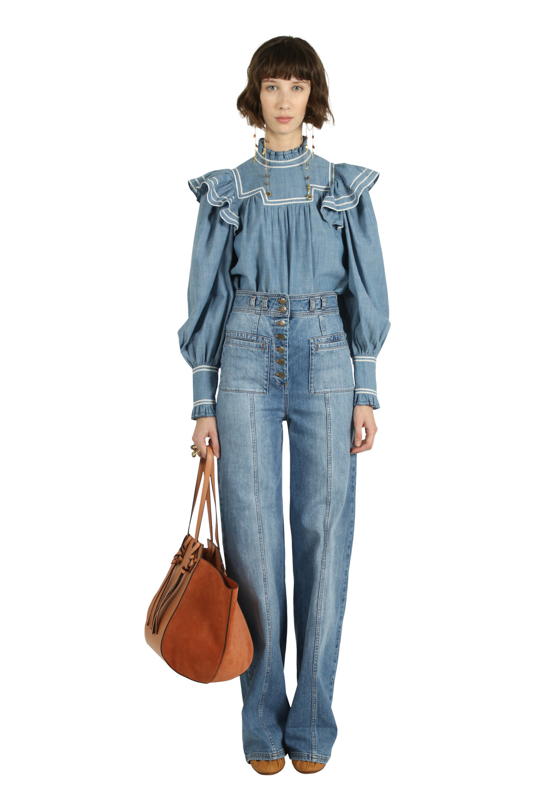 Ulla Johnson - Ester Blouse in Chambray Tops