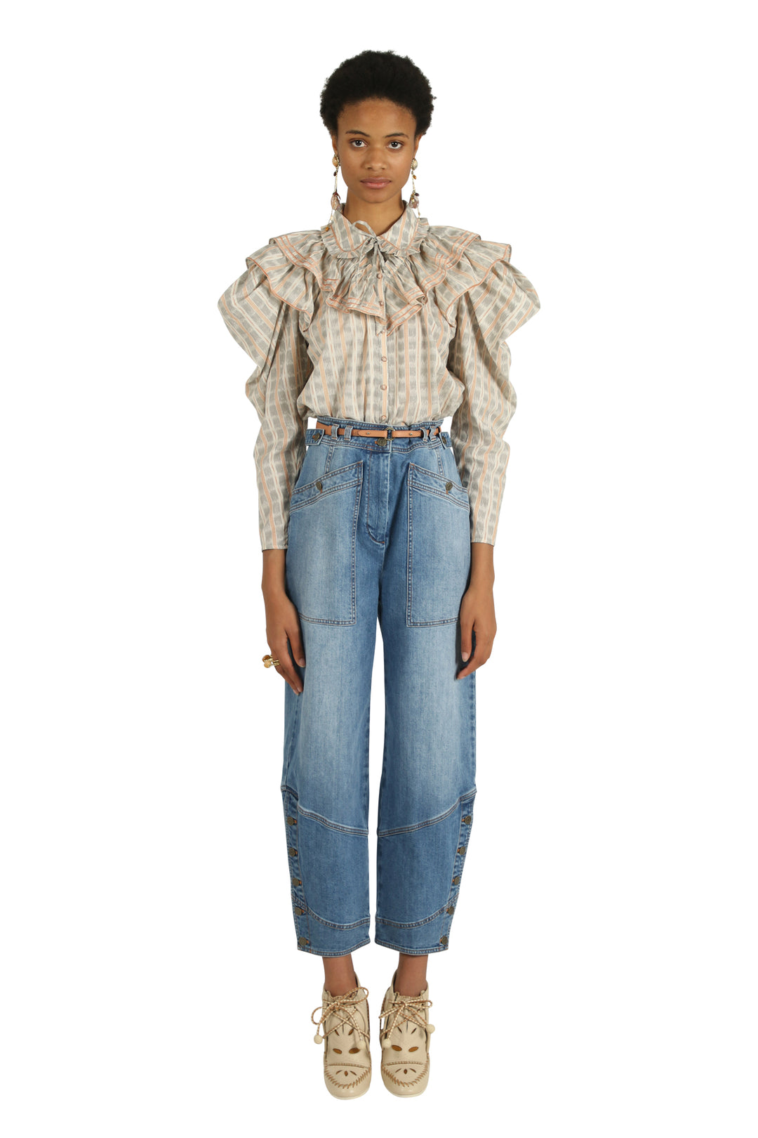 Ulla Johnson - Clementine Blouse in Sandstone Ikat Tops
