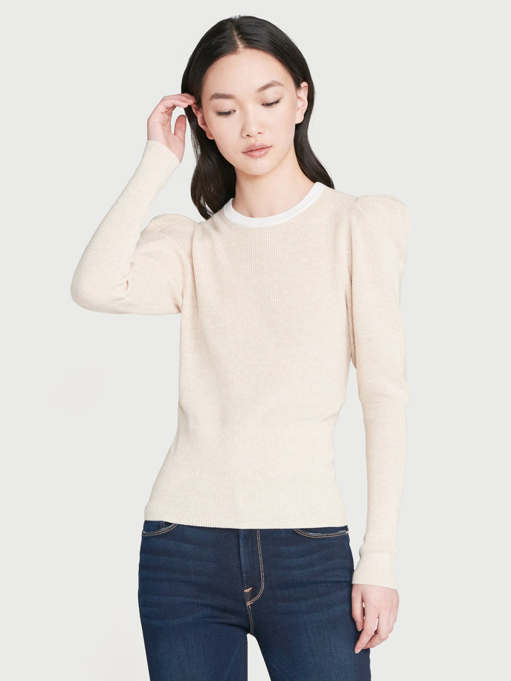 Frame - Rib Feminine Sweater in Oatmeal Heather