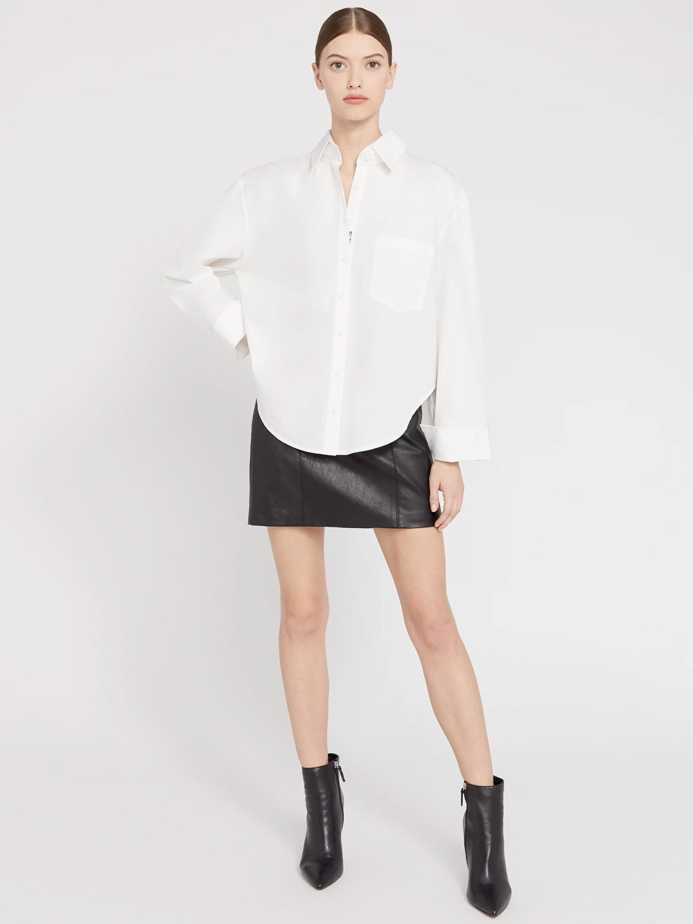 Alice + Olivia - Finely Oversized Button Down Shirt Off White