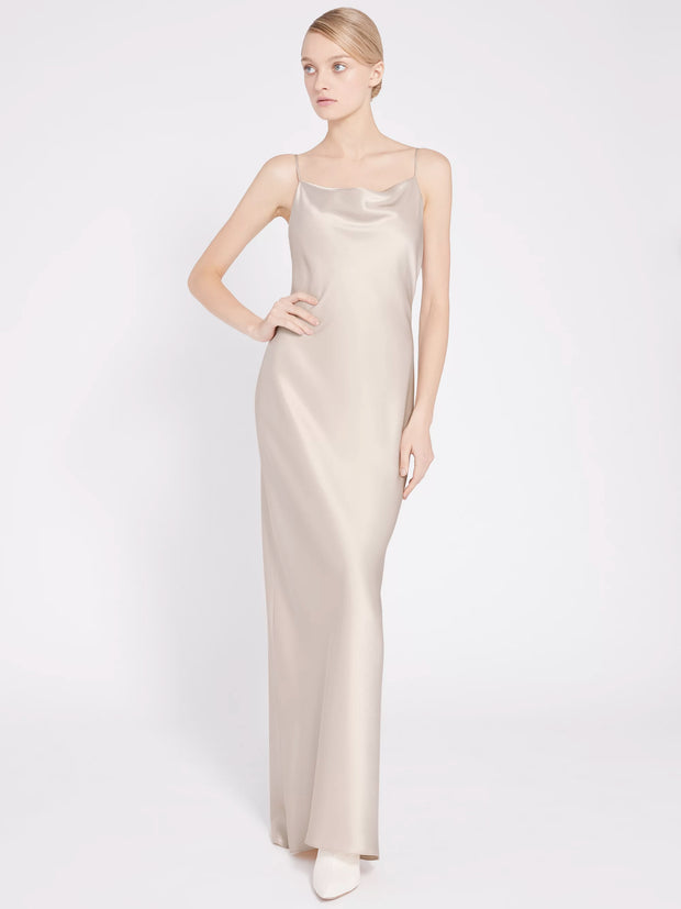 Alice + Olivia - Harmony Drapey Slip Maxi Dress Taupe