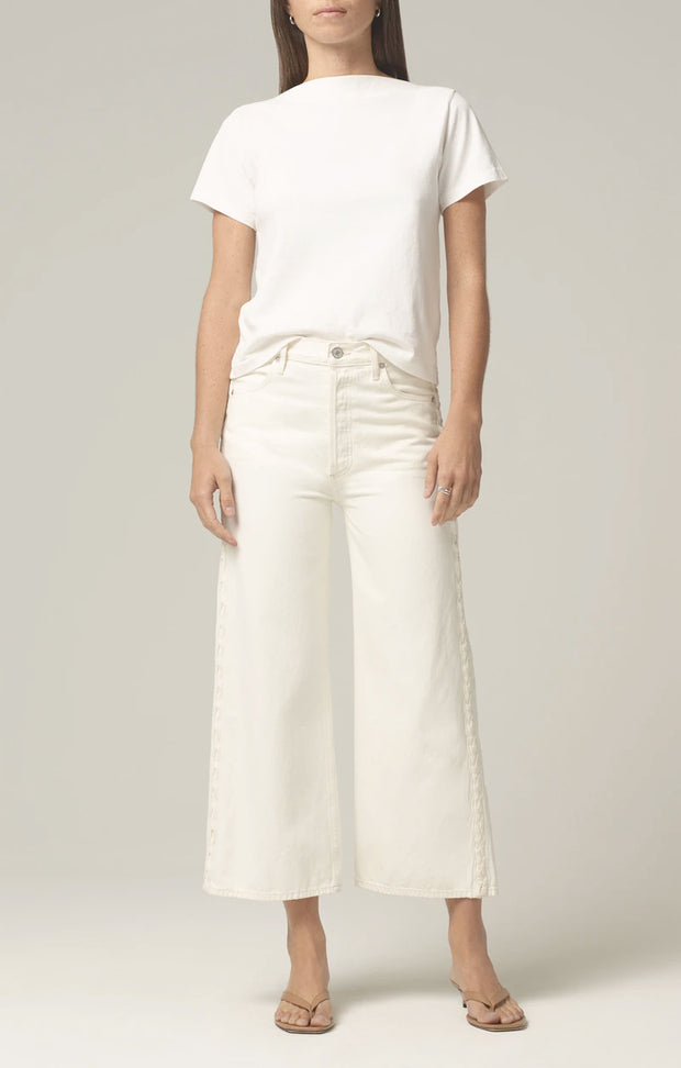 Citizens of Humanity - Sacha Wide Leg Pants with Side Braid in White Willow