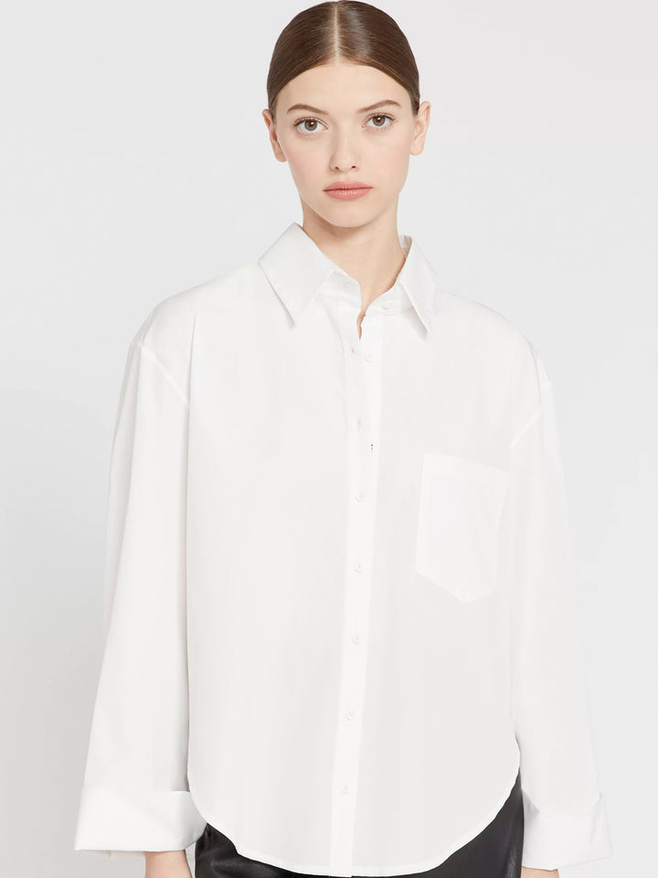 Alice + Olivia - Finely Oversized Button Down Shirt Off White