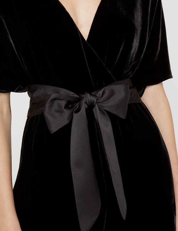 Alice and Olivia - Breanna Wrap Jumpsuit with Satin Belt