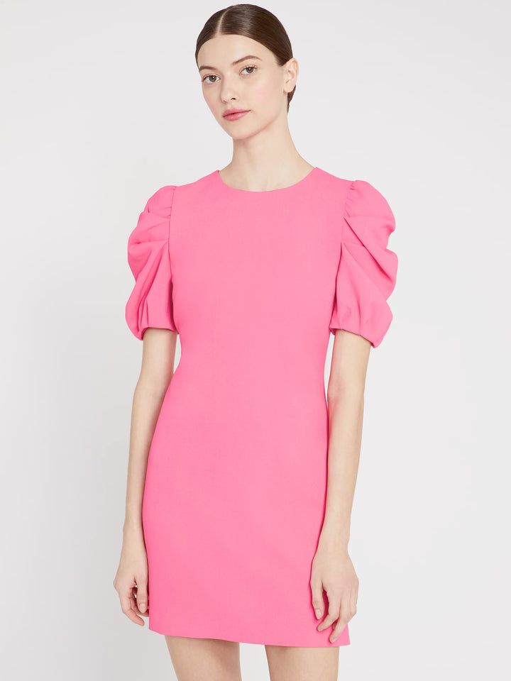 Alice + Olivia - Hanita Short Puff Sleeve Shift Dress in Wild Pink