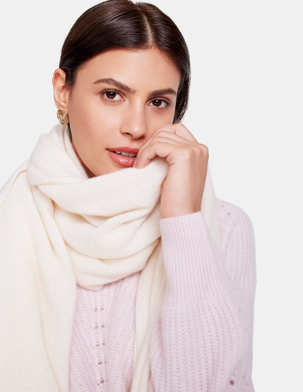 White + Warren - Travel Wrap in Pearl White