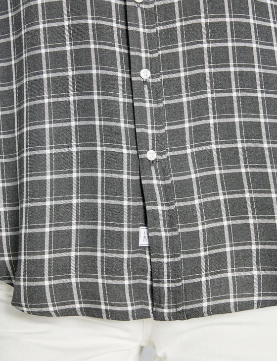 Frank & Eileen - Women L/S Button Down Shirt in Charcoal Grey Windowpane