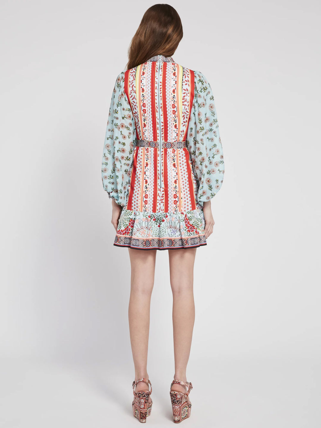 Alice & Olivia - Raya Mandarin Collar Dress in Paloma