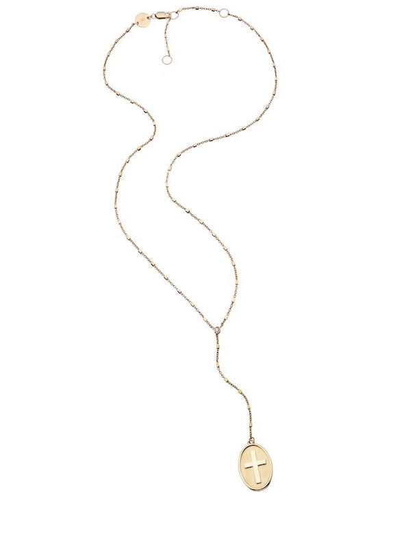 Jennifer Zeuner - London Lariat Necklace in Yellow Vermeil