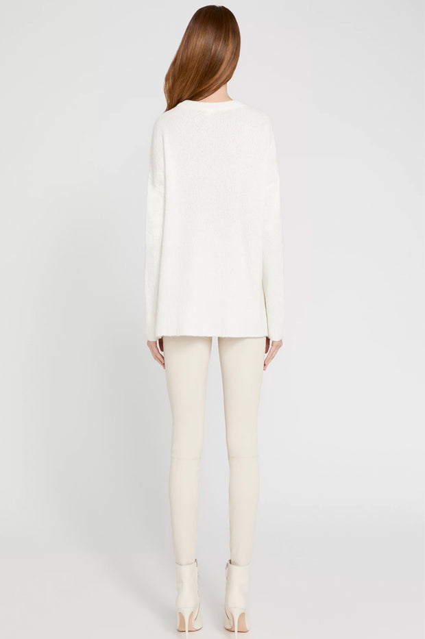 Alice + Olivia - Denise Pullover w Side Slits Soft White