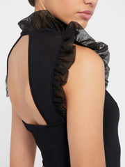 Alice + Olivia - Kerrie Ruffled Open Back Tank in Black