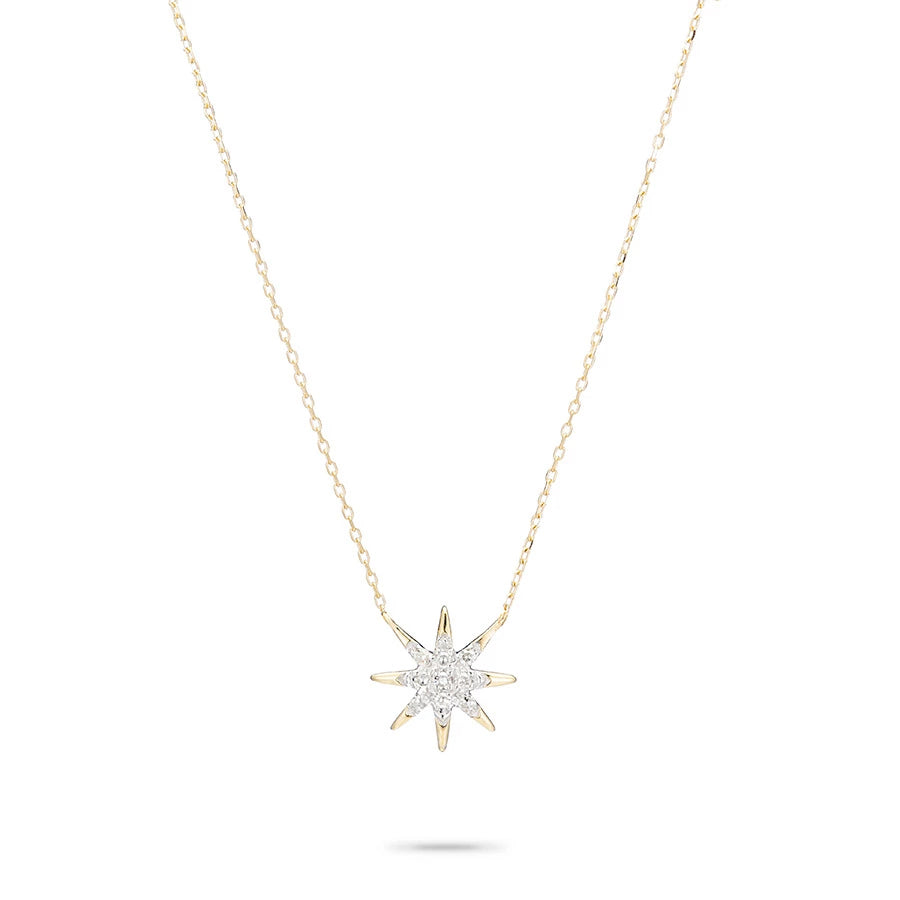 Adina - Solid Pave Starburst Necklace Y14