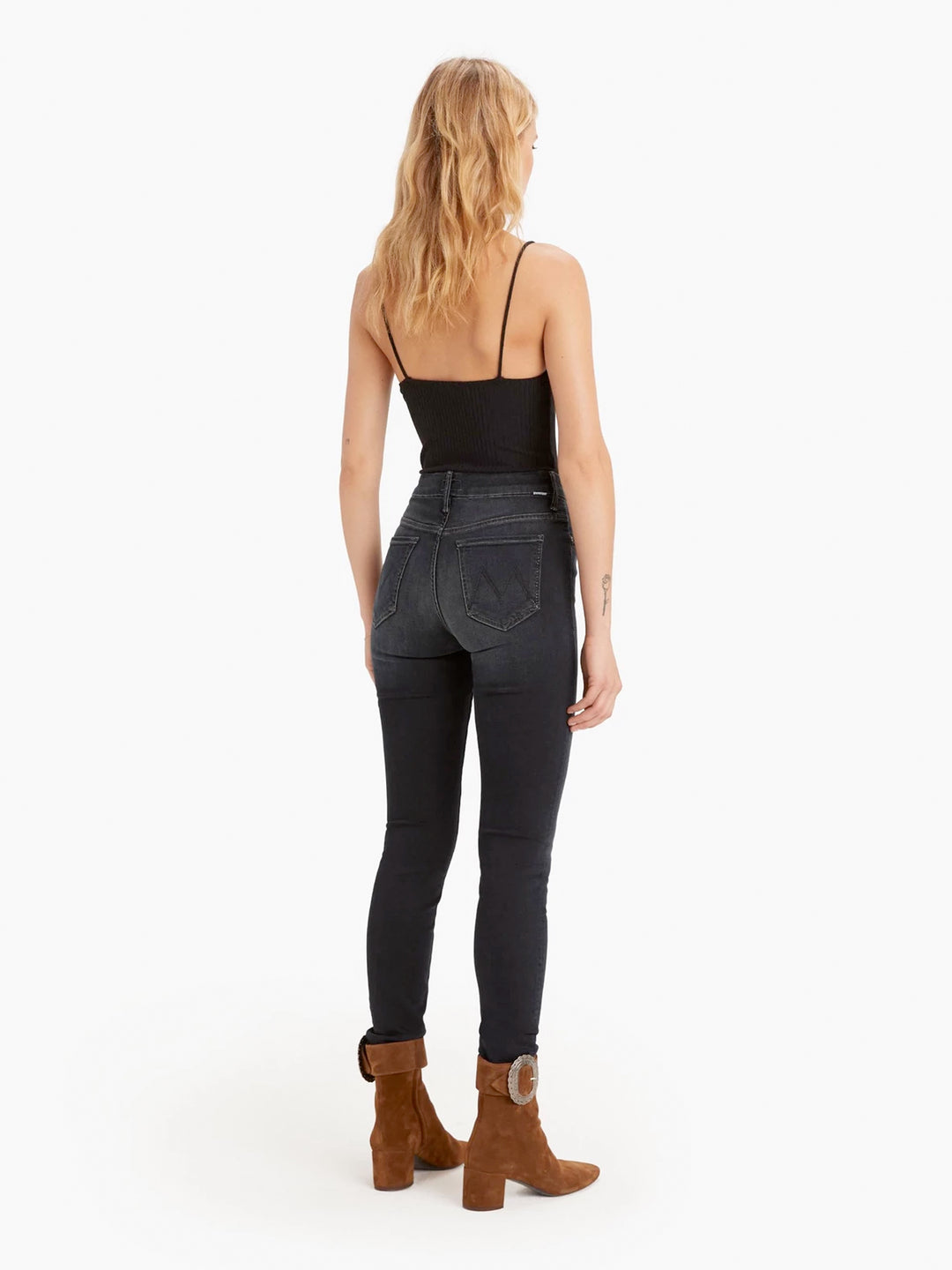 Mother Denim - High Waisted Looker Skinny Jeans in Coffee, Tea, or Me?