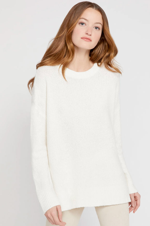 Alice + Olivia - Denise Pullover w Side Slits Soft White