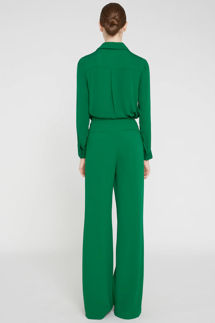 Alice + Olivia - Dylan Clean Highwaisted Wide Leg Pant in Basil