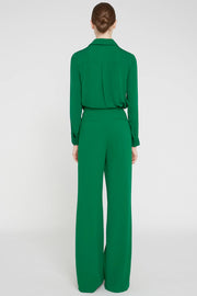 Alice + Olivia - Dylan Clean Highwaisted Wide Leg Pant in Basil