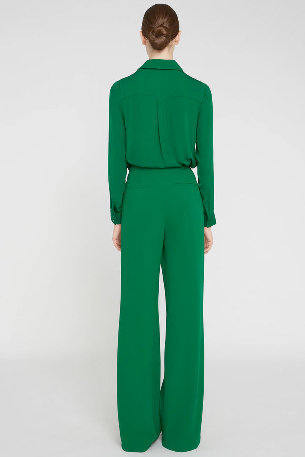 Alice + Olivia - Dylan Clean Highwaisted Wide Leg Pant in Basil