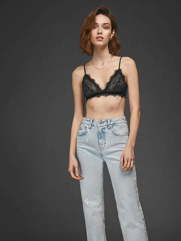 Anine Bing - Lace Bra with Trim in Black