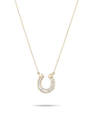 Adina - Baguette Horseshoe Necklace in Y14k