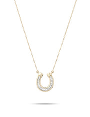 Adina - Baguette Horseshoe Necklace in Y14k