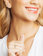 Adina - Baguette Horseshoe Necklace in Y14k