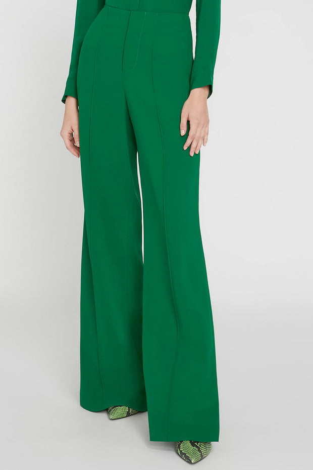 Alice + Olivia - Dylan Clean Highwaisted Wide Leg Pant in Basil