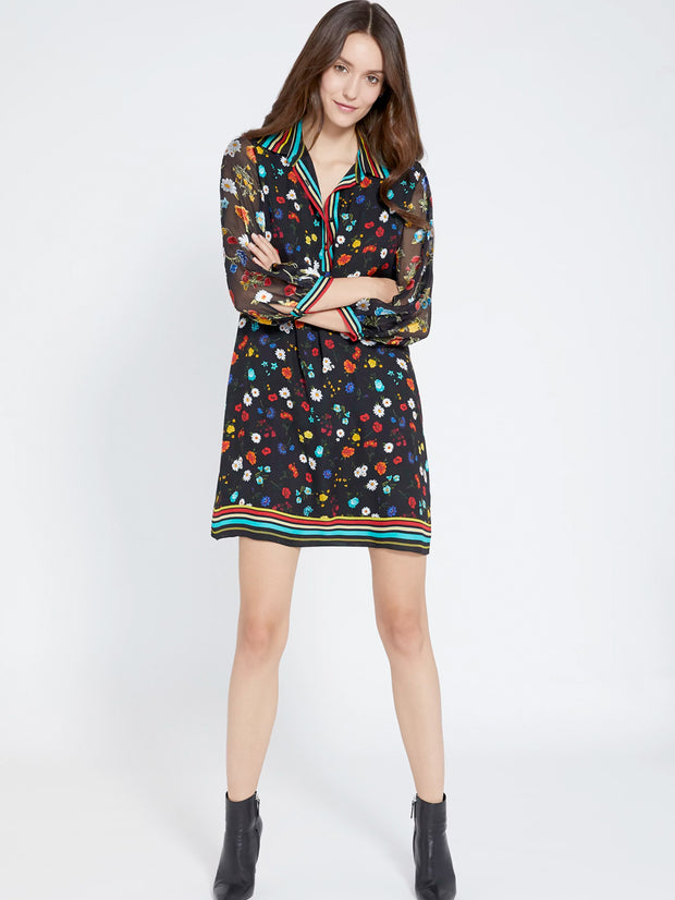 Alice + Olivia - Lalita Collared Blouson Sleeve Dress in Botanical Ditsy