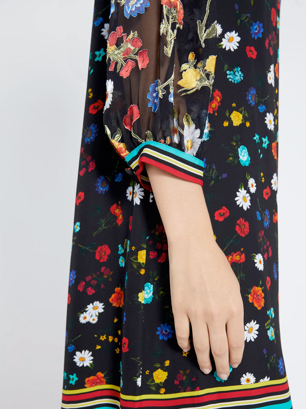 Alice + Olivia - Lalita Collared Blouson Sleeve Dress in Botanical Ditsy