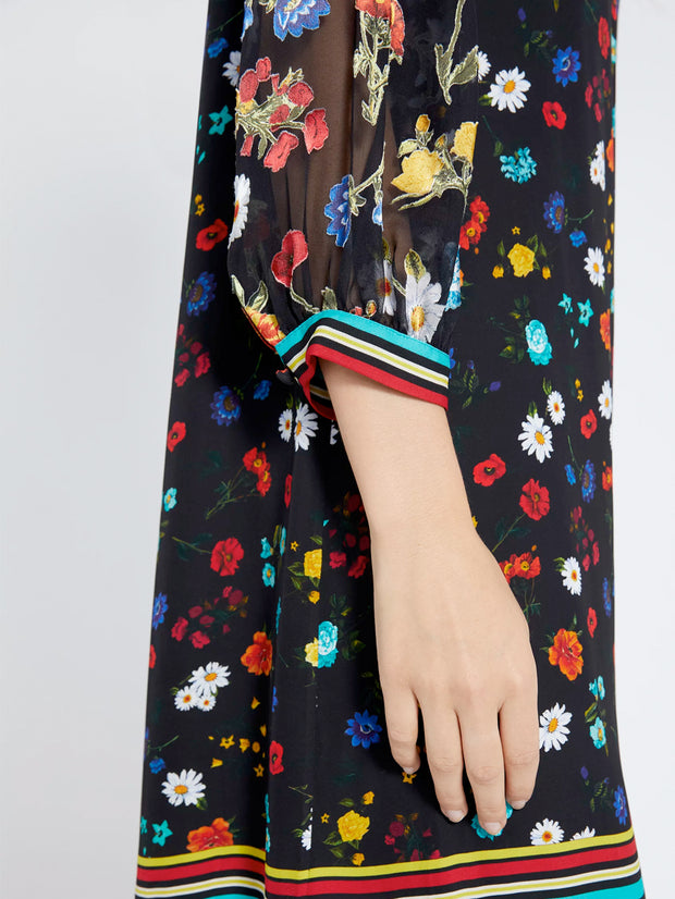 Alice + Olivia - Lalita Collared Blouson Sleeve Dress in Botanical Ditsy