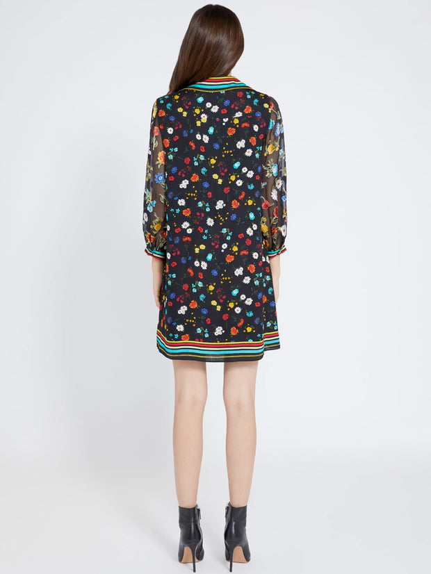 Alice + Olivia - Lalita Collared Blouson Sleeve Dress in Botanical Ditsy