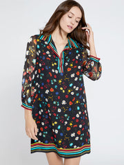 Alice + Olivia - Lalita Collared Blouson Sleeve Dress in Botanical Ditsy