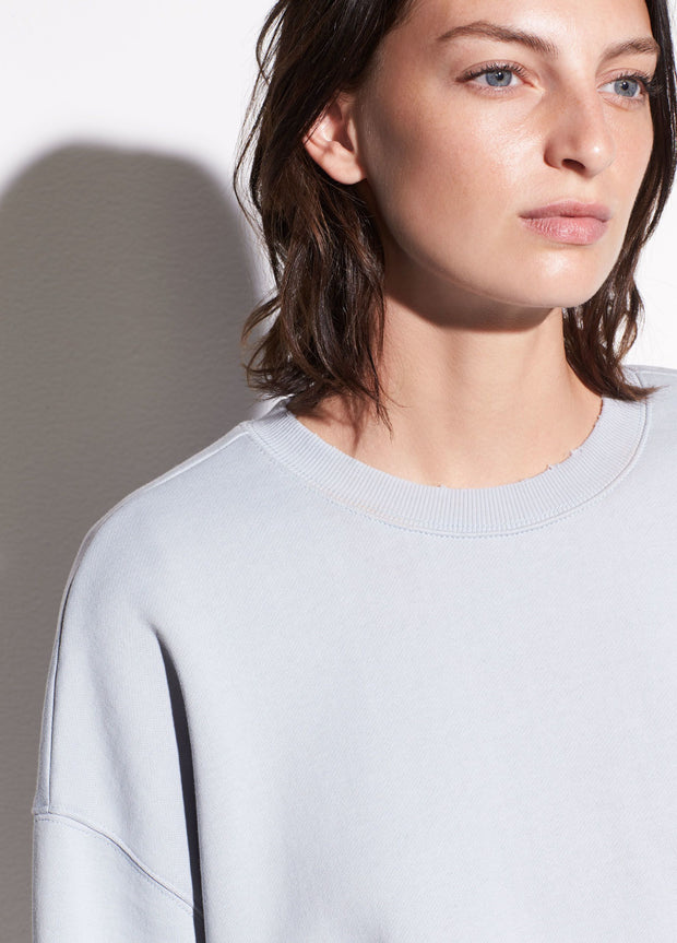 Vince - Pullover Cotton Sweatshirt in Iceberg