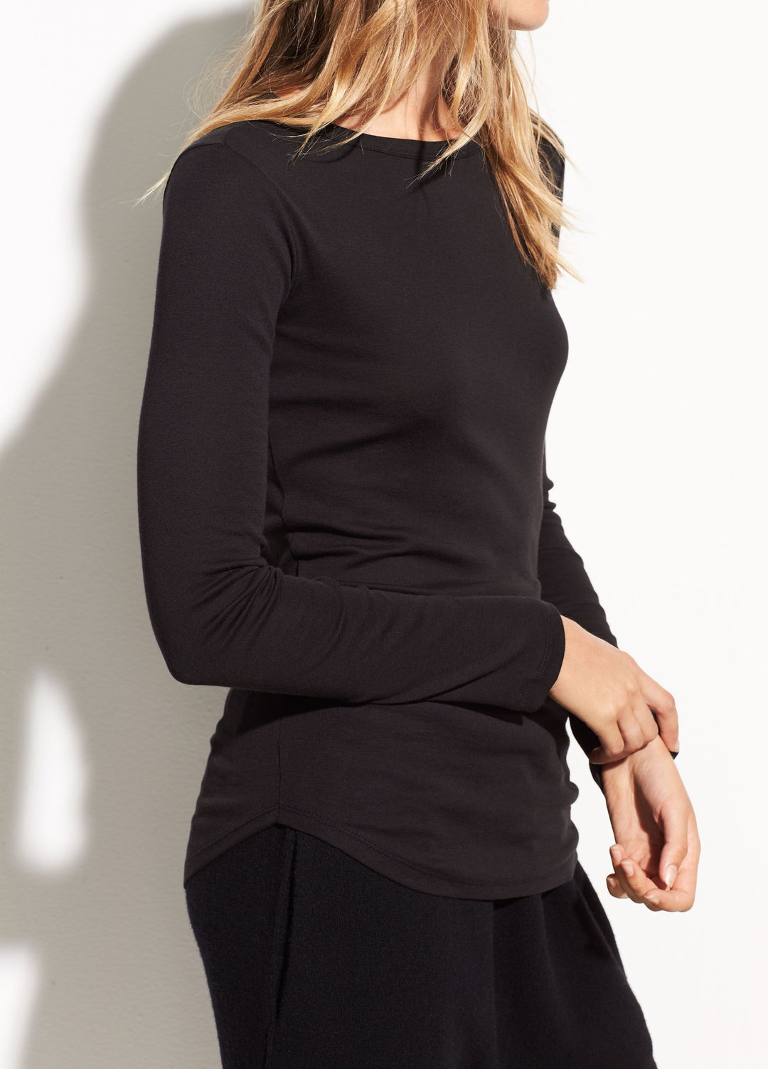Vince - Shirttail Long Sleeve Pima Cotton Top