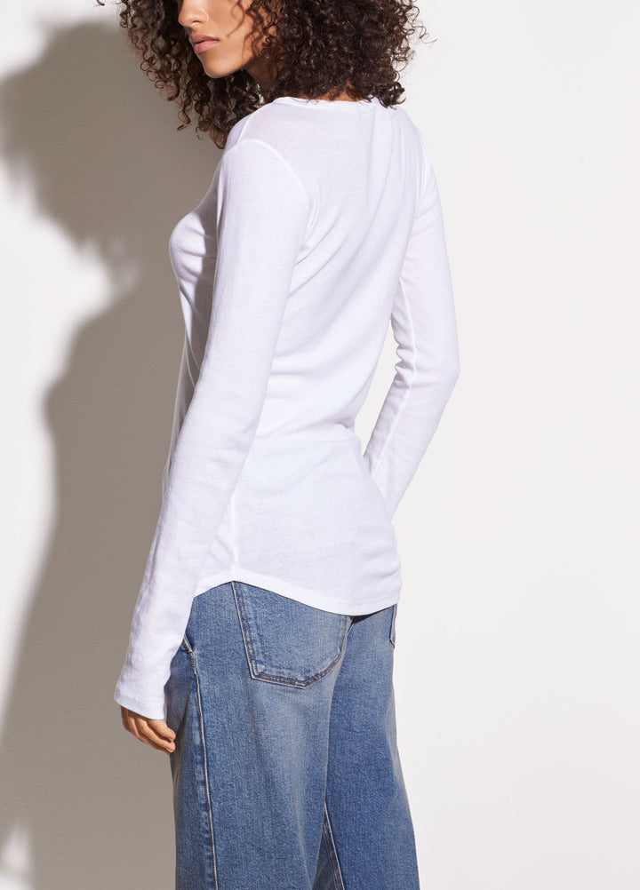 Vince - Shirttail Long Sleeve Pima Cotton Top