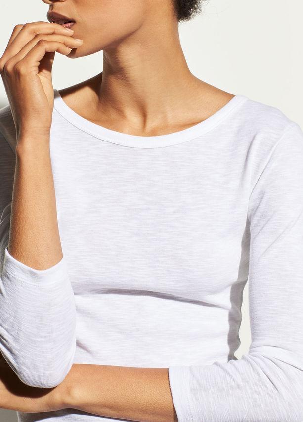 Vince - 3/4 Sleeve Cotton Crew in Optic White