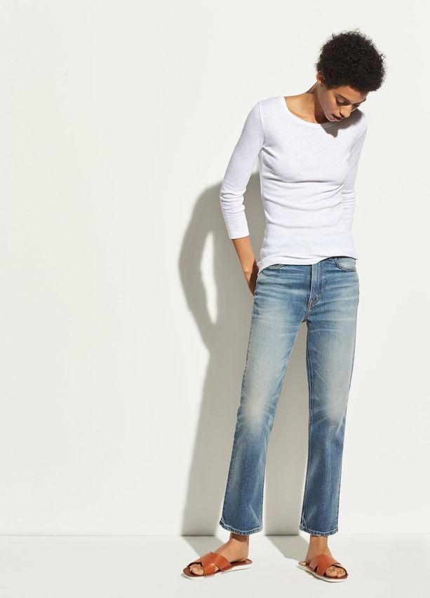 Vince - 3/4 Sleeve Cotton Crew in Optic White